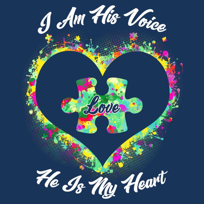 I Am His Voice He Is My Heart- Autism Awareness Tie-Dye T-Shirt
