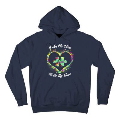 I Am His Voice He Is My Heart- Autism Awareness Tall Hoodie