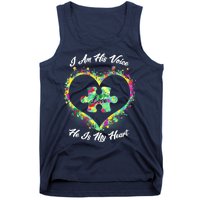 I Am His Voice He Is My Heart- Autism Awareness Tank Top