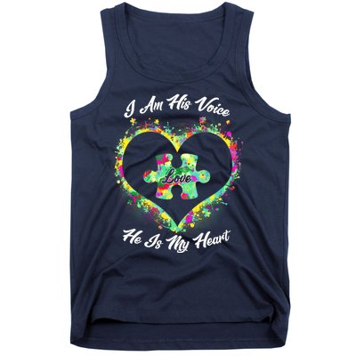 I Am His Voice He Is My Heart- Autism Awareness Tank Top