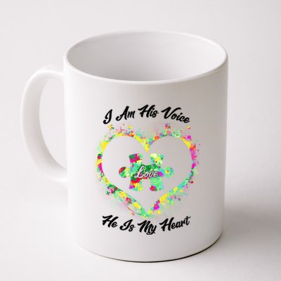 I Am His Voice He Is My Heart- Autism Awareness Coffee Mug