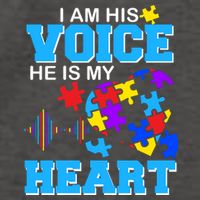 I Am His Voice He Is My Heart Autism Vector Backpack