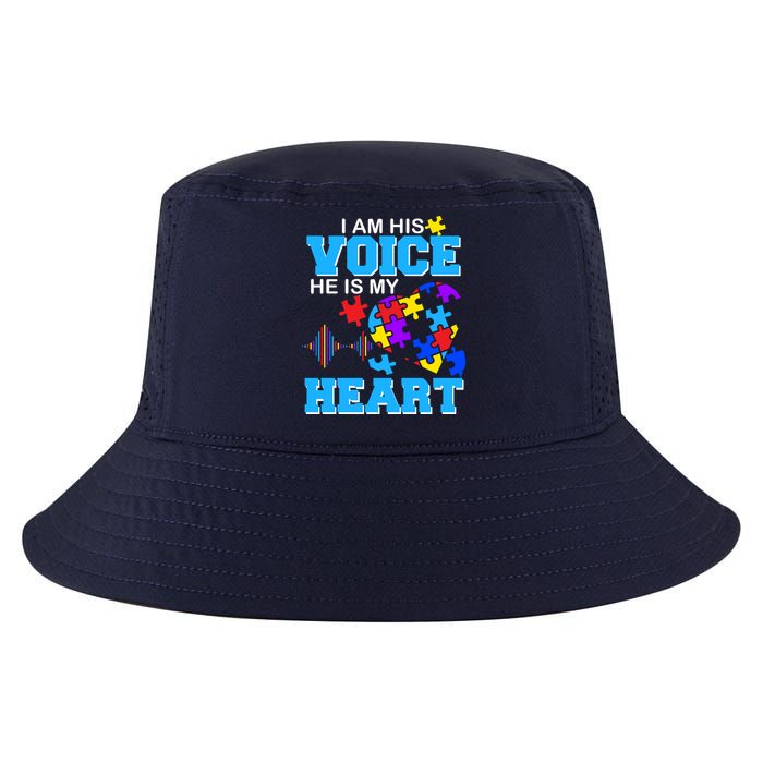 I Am His Voice He Is My Heart Autism Cool Comfort Performance Bucket Hat