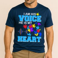 I Am His Voice He Is My Heart Autism Cooling Performance Crew T-Shirt
