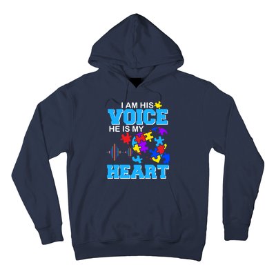 I Am His Voice He Is My Heart Autism Hoodie