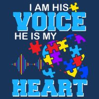 I Am His Voice He Is My Heart Autism 7-Panel Snapback Hat