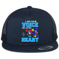 I Am His Voice He Is My Heart Autism Flatbill Hat