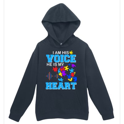 I Am His Voice He Is My Heart Autism Urban Pullover Hoodie