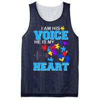 I Am His Voice He Is My Heart Autism Mesh Reversible Basketball Jersey Tank