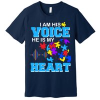 I Am His Voice He Is My Heart Autism Premium T-Shirt