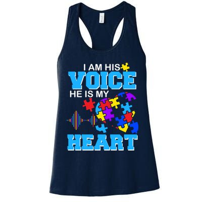 I Am His Voice He Is My Heart Autism Womens Tank Top