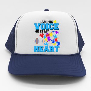 I Am His Voice He Is My Heart Autism Trucker Hat