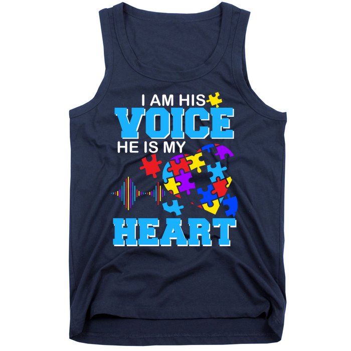 I Am His Voice He Is My Heart Autism Tank Top