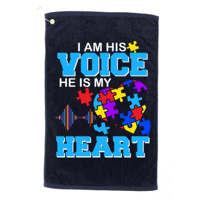 I Am His Voice He Is My Heart Autism Golf Towel