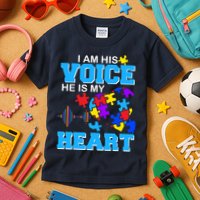 I Am His Voice He Is My Heart Autism Kids T-Shirt
