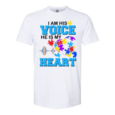 I Am His Voice He Is My Heart Autism Softstyle® CVC T-Shirt