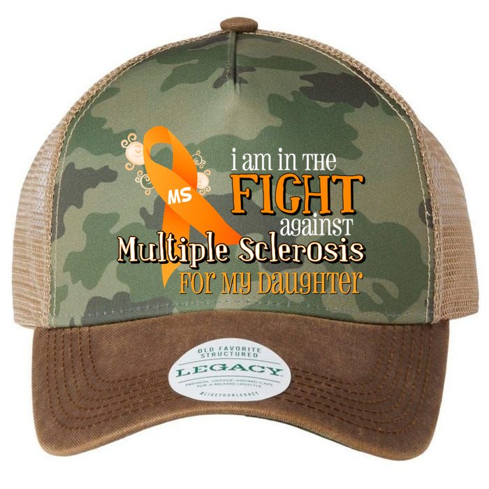 I Am In The Fight Against Multiple Sclerosis For My Daughter Legacy Tie Dye Trucker Hat