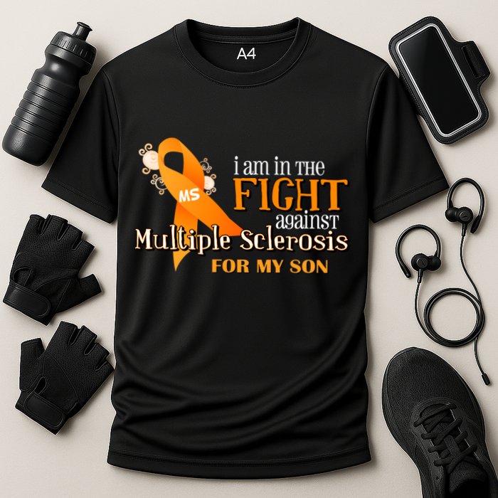 I Am In The Fight Against Multiple Sclerosis For My Son Cooling Performance Crew T-Shirt