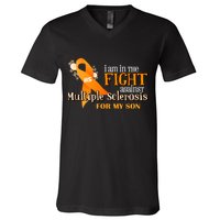 I Am In The Fight Against Multiple Sclerosis For My Son V-Neck T-Shirt