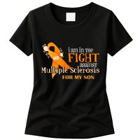 I Am In The Fight Against Multiple Sclerosis For My Son Womens T-Shirt