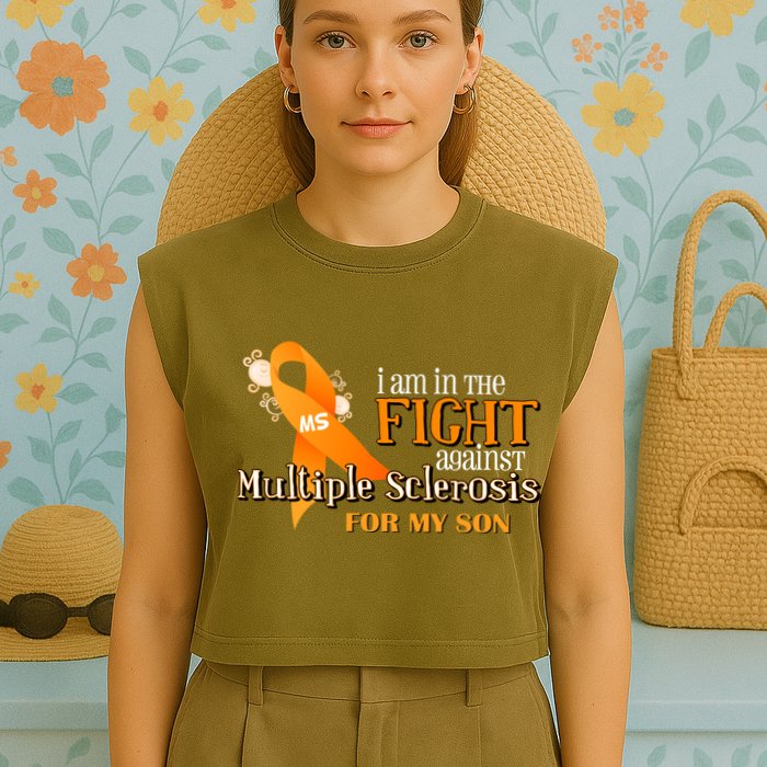 I Am In The Fight Against Multiple Sclerosis For My Son Garment-Dyed Women's Muscle Tee