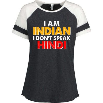 I Am Indian I Don't Speak Hindi Enza Ladies Jersey Colorblock Tee