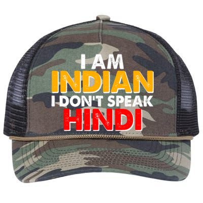 I Am Indian I Don't Speak Hindi Retro Rope Trucker Hat Cap