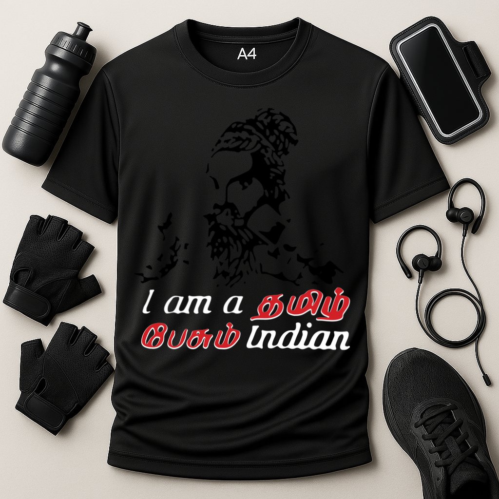 I Am Indian Theriyathu Poda Tamil Nadu Cooling Performance Crew T-Shirt