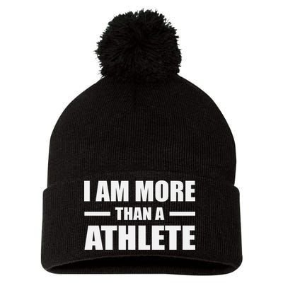 I Am More Than An Athlete Pom Pom 12in Knit Beanie