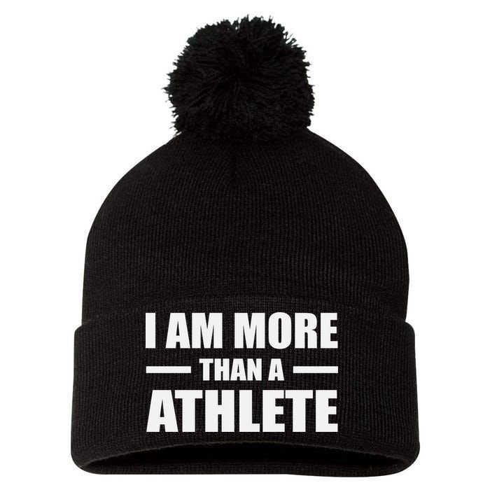 I Am More Than An Athlete Pom Pom 12in Knit Beanie