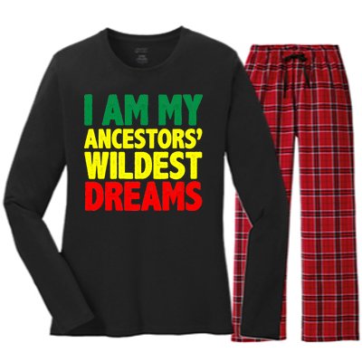 I Am My Ancestor Wildest Dream Women's Long Sleeve Flannel Pajama Set 