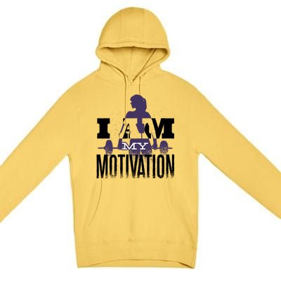 I Am My Motivation Gym Exercise Workout Premium Pullover Hoodie