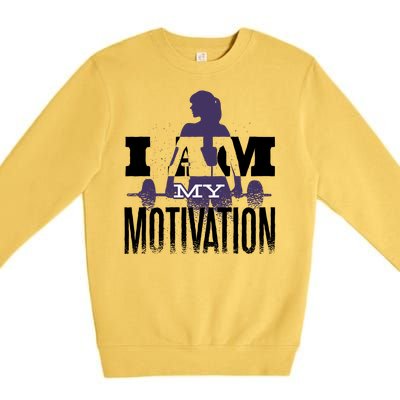 I Am My Motivation Gym Exercise Workout Premium Crewneck Sweatshirt