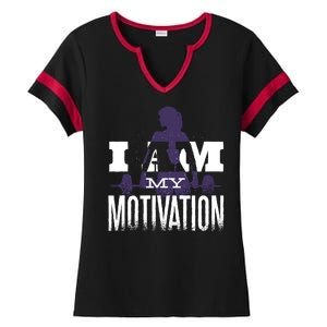 I Am My Motivation Gym Exercise Workout Ladies Halftime Notch Neck Tee