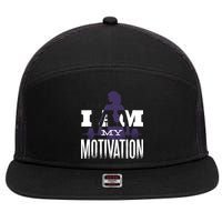 I Am My Motivation Gym Exercise Workout 7 Panel Mesh Trucker Snapback Hat