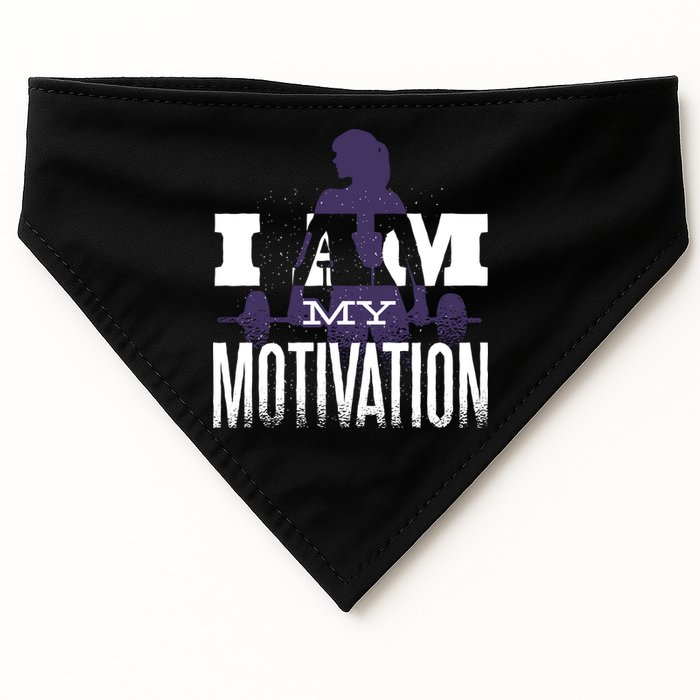 I Am My Motivation Gym Exercise Workout USA-Made Doggie Bandana