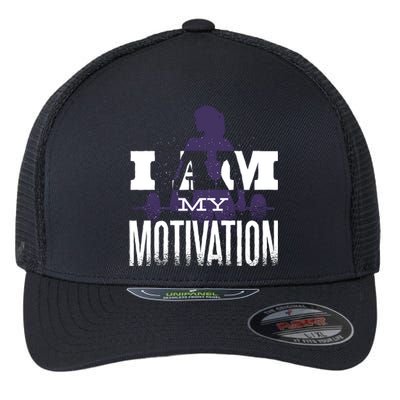 I Am My Motivation Gym Exercise Workout Flexfit Unipanel Trucker Cap