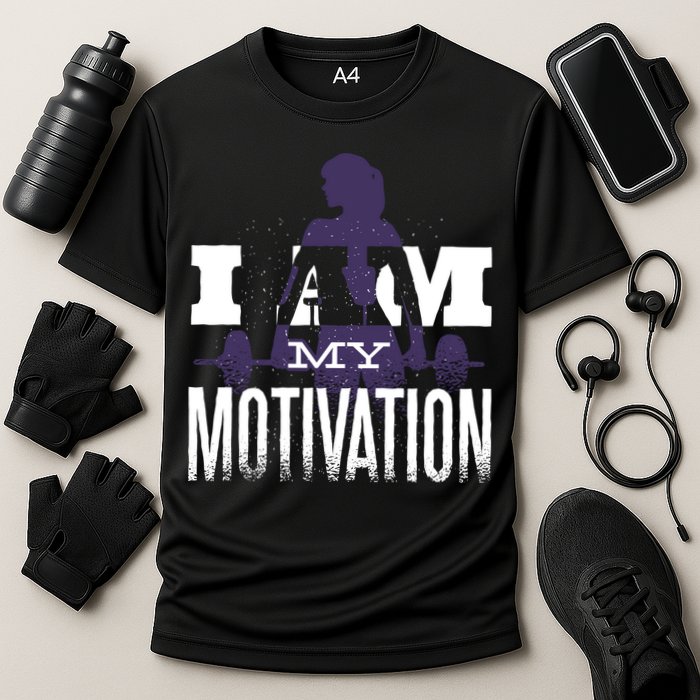 I Am My Motivation Gym Exercise Workout Performance Shirt