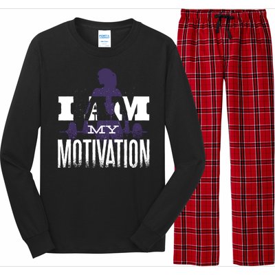 I Am My Motivation Gym Exercise Workout Long Sleeve Pajama Set