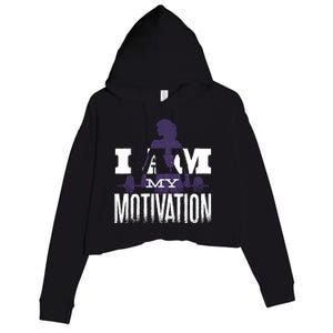 I Am My Motivation Gym Exercise Workout Crop Fleece Hoodie