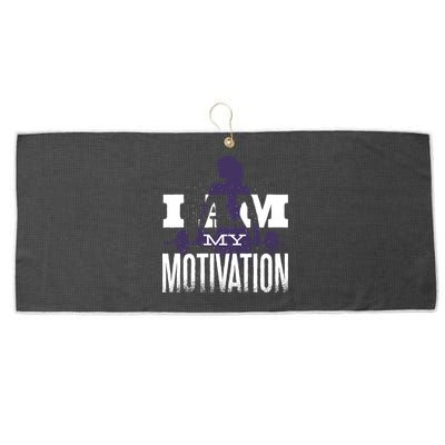 I Am My Motivation Gym Exercise Workout Large Microfiber Waffle Golf Towel