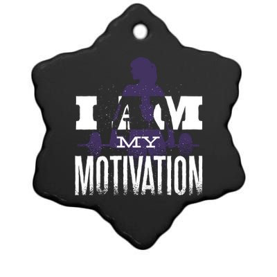 I Am My Motivation Gym Exercise Workout Ceramic Star Ornament