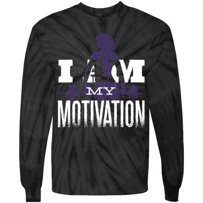 I Am My Motivation Gym Exercise Workout Tie-Dye Long Sleeve Shirt