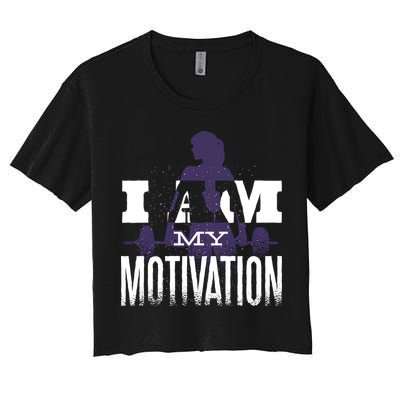 I Am My Motivation Gym Exercise Workout Crop Top