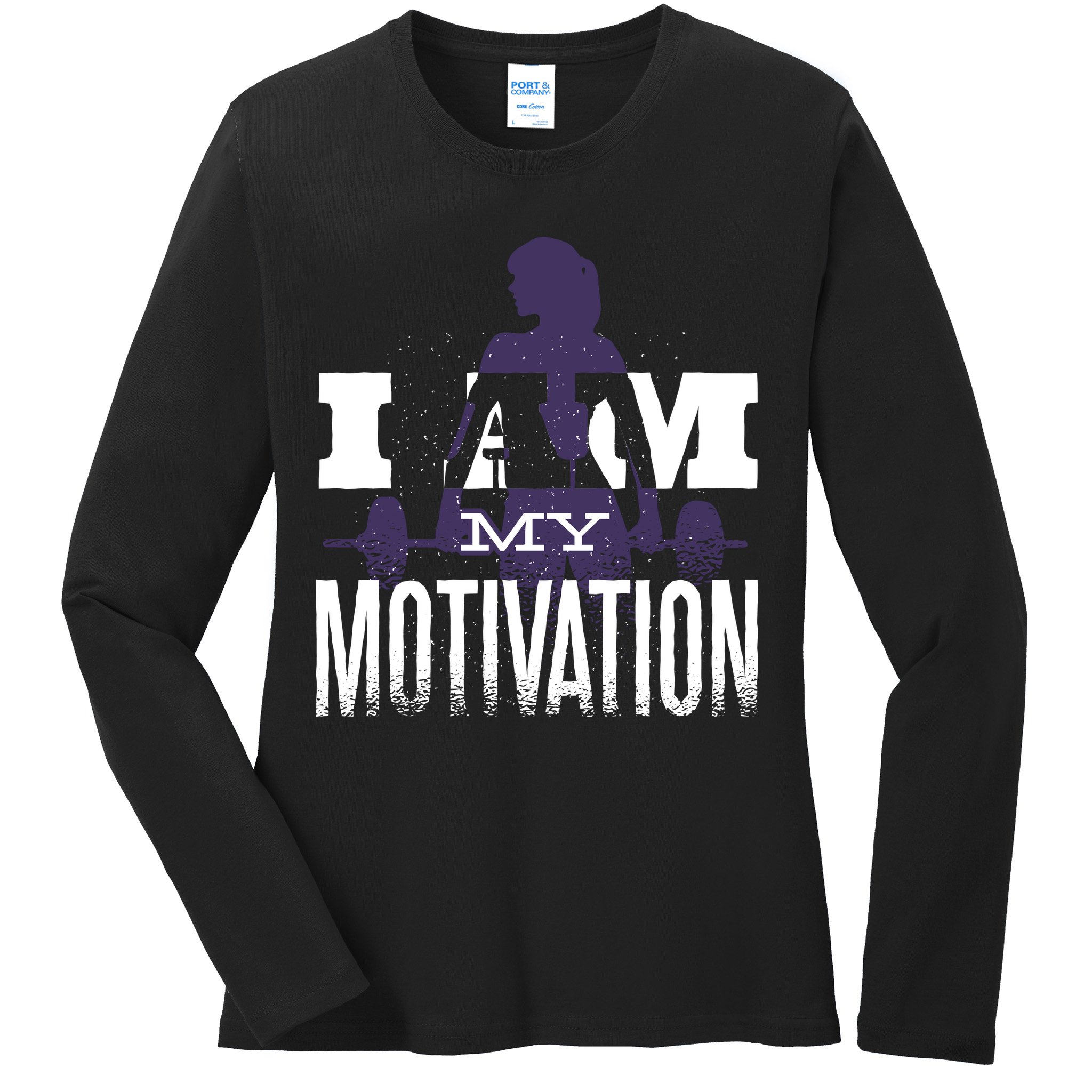 I Am My Motivation Gym Exercise Workout Ladies Long Sleeve Shirt