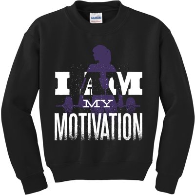 I Am My Motivation Gym Exercise Workout Kids Sweatshirt