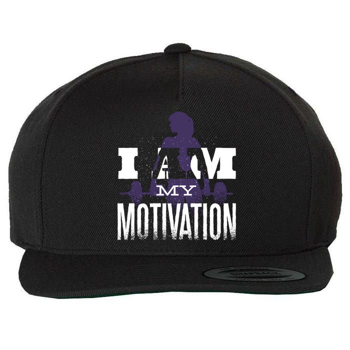 I Am My Motivation Gym Exercise Workout Wool Snapback Cap