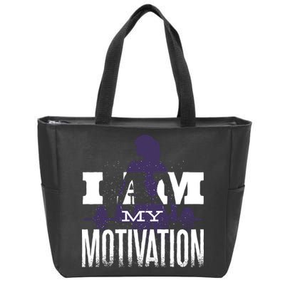 I Am My Motivation Gym Exercise Workout Zip Tote Bag