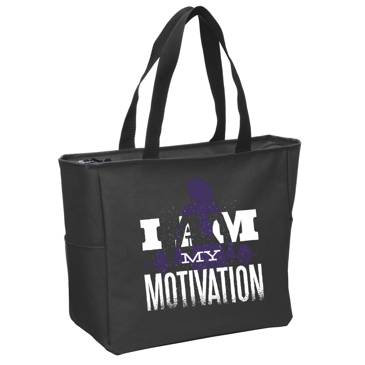 I Am My Motivation Gym Exercise Workout Zip Tote Bag