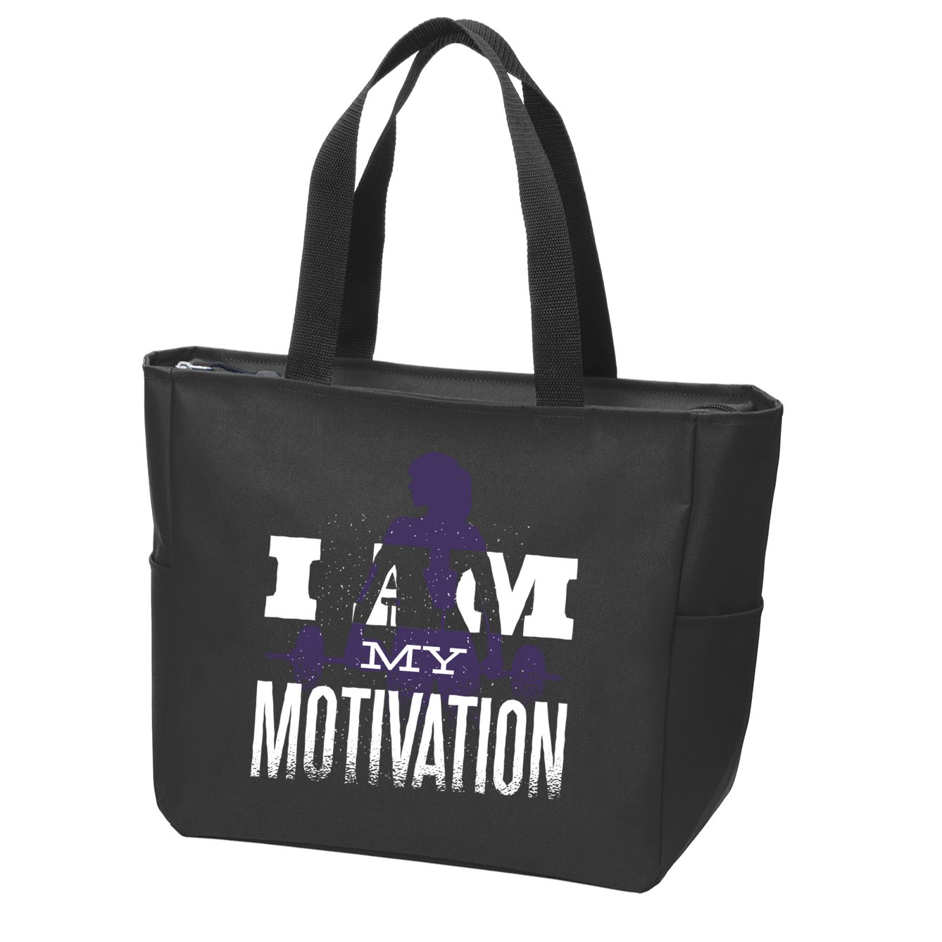 I Am My Motivation Gym Exercise Workout Zip Tote Bag